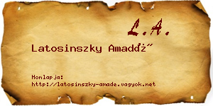 Latosinszky Amadé névjegykártya